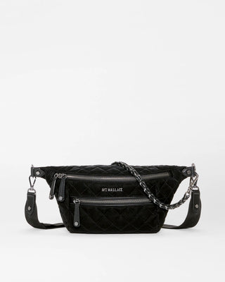 Small Crosby Crossbody Sling - Black Tech Velvet