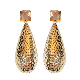 Rosé Bubbles Hammered Rose Gold Statement Earrings