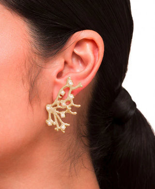 Reef Studs Shiny Champagne 18K Gold Plated