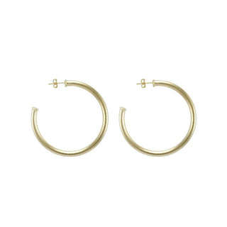 Petite Everybody's Favorite Hoops Brushed Gold 1.5"