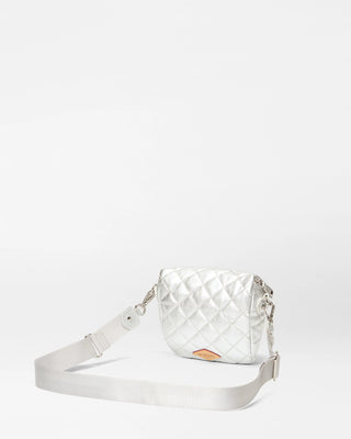 Silver Leather Micro Crosby Sling Bag