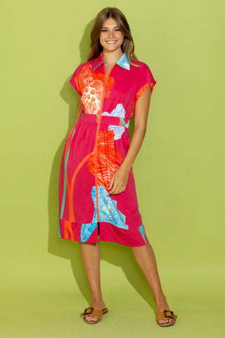 Belle Dress- Pink Fluorescence