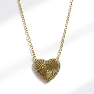 Fluted Heart Necklace