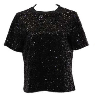 Sequin Tee Black