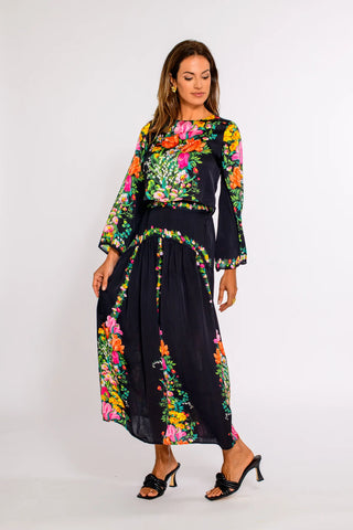 Phoebe Skirt in Centerpiece Black