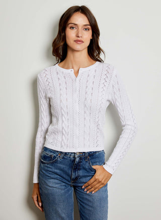 Pointelle Crew Cardi