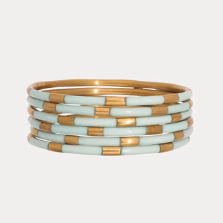 Mint Veda Bangles - Set of 6 - Mint- O/S