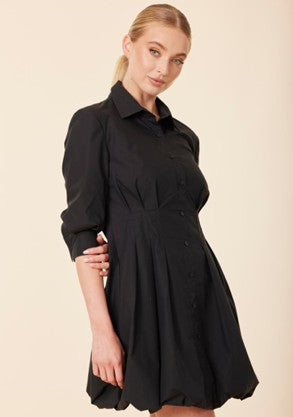 Poplin 3/4 Sleeve Bubble Dress