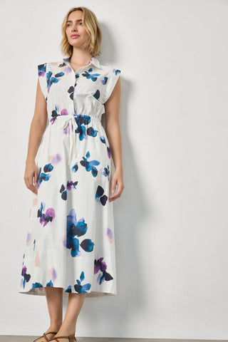 Gusset Sleeve Maxi Dress - Orchid Print