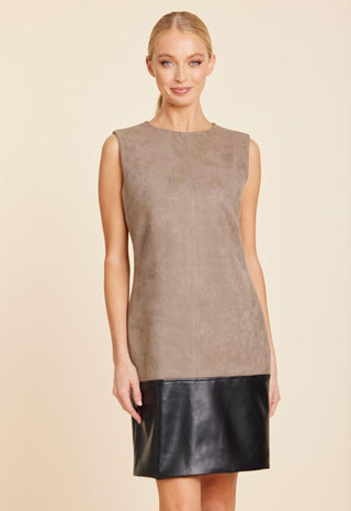 Faux Suede & Leather Dress