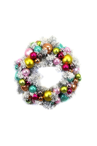 FLOCKED WREATH-SMALL SILVER