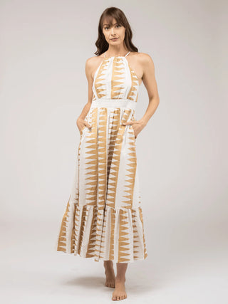 Jenna Dress - Edgy - White & Gold