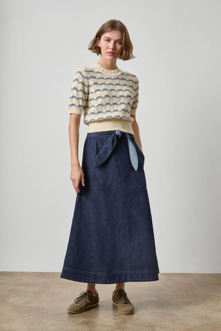 Short Sleeve Multistitch Pullover Sweater