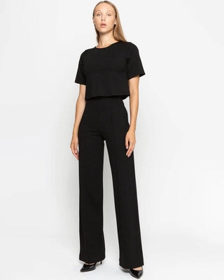 Ponte Knit Straight Leg Pant Cropped